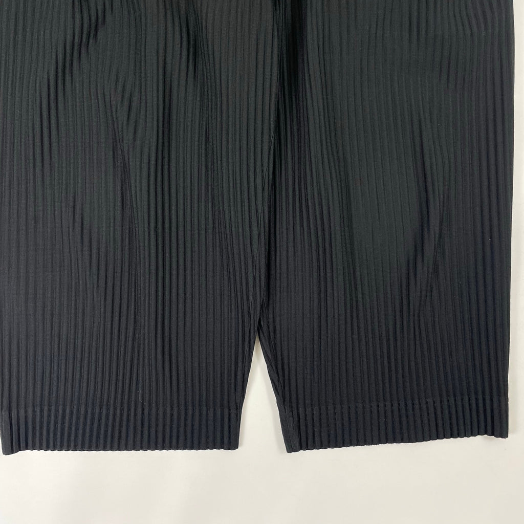 HOMME PLISSE ISSEY MIYAKE / 23年 7分丈プリーツワイドパンツ ブラック SIZE：3
