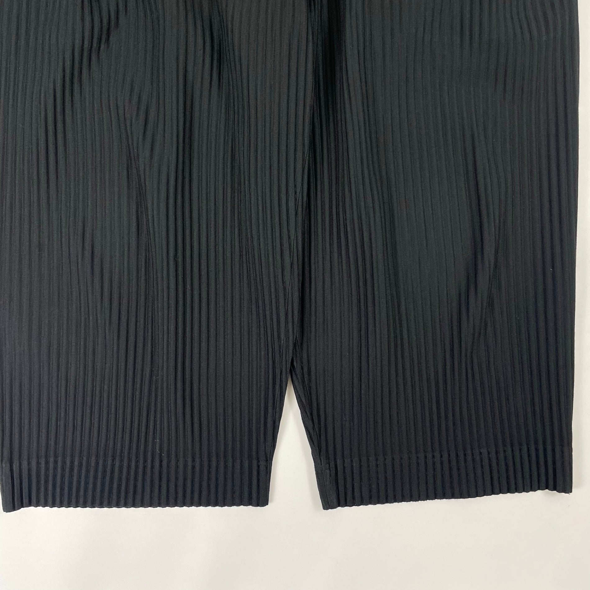 HOMME PLISSE ISSEY MIYAKE / 23年 7分丈プリーツワイドパンツ ブラック SIZE：3