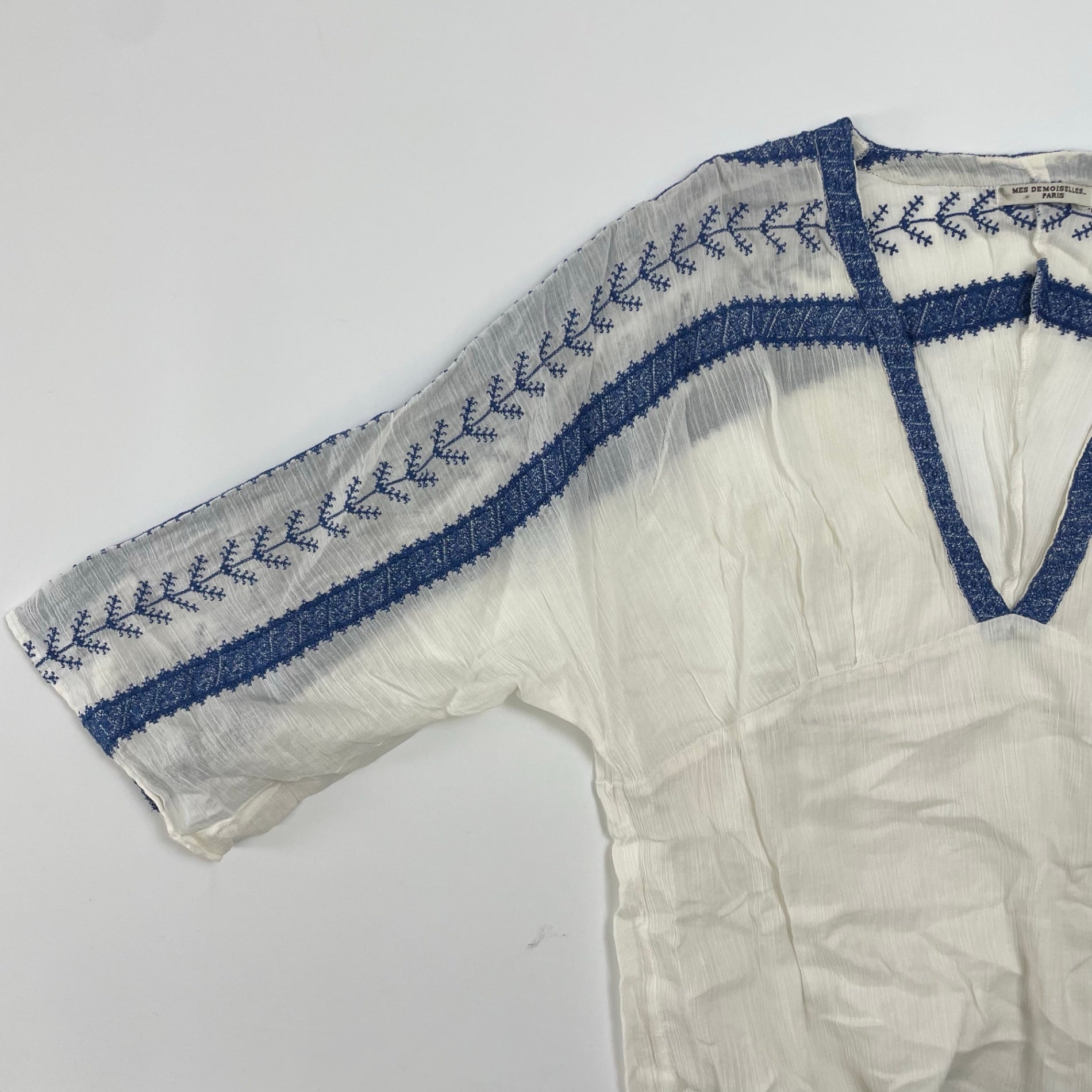 MES DEMOISELLES PARIS メドモアゼル / 刺繍チュニックブラウス インド製 参考定価：28,000程度 SIZE：36