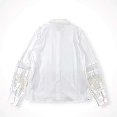 FABIANA FILIPPI / レース切替シャツ 参考定価：100,000程度 SIZE:S(L程度)