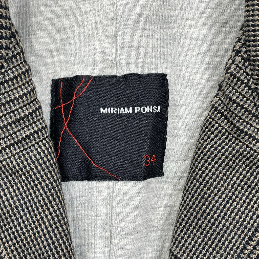 MIRIAM PONSA ミリアム ポンサ / 切替スウェット切替 グレンチェックコート 参考定価：50,000程度 SIZE:34