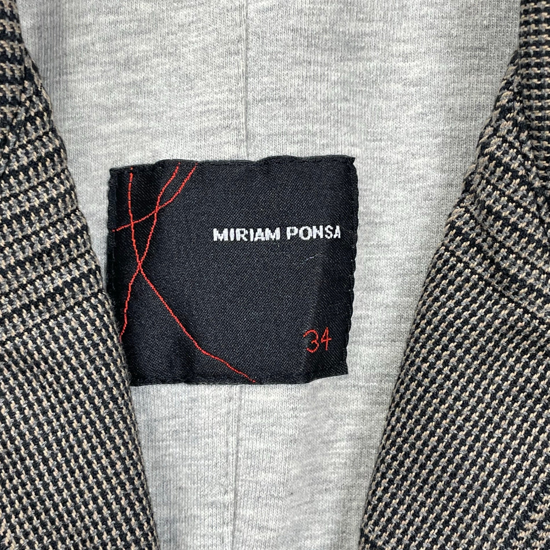 MIRIAM PONSA ミリアム ポンサ / 切替スウェット切替 グレンチェックコート 参考定価：50,000程度 SIZE:34