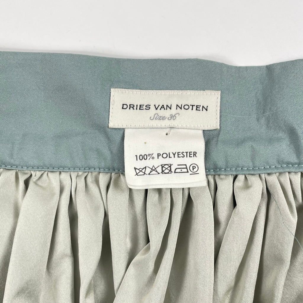 DRIES VAN NOTEN / ポリエステルタフタスカート ブルーグレー 参考定価：70,000程度 SIZE:36