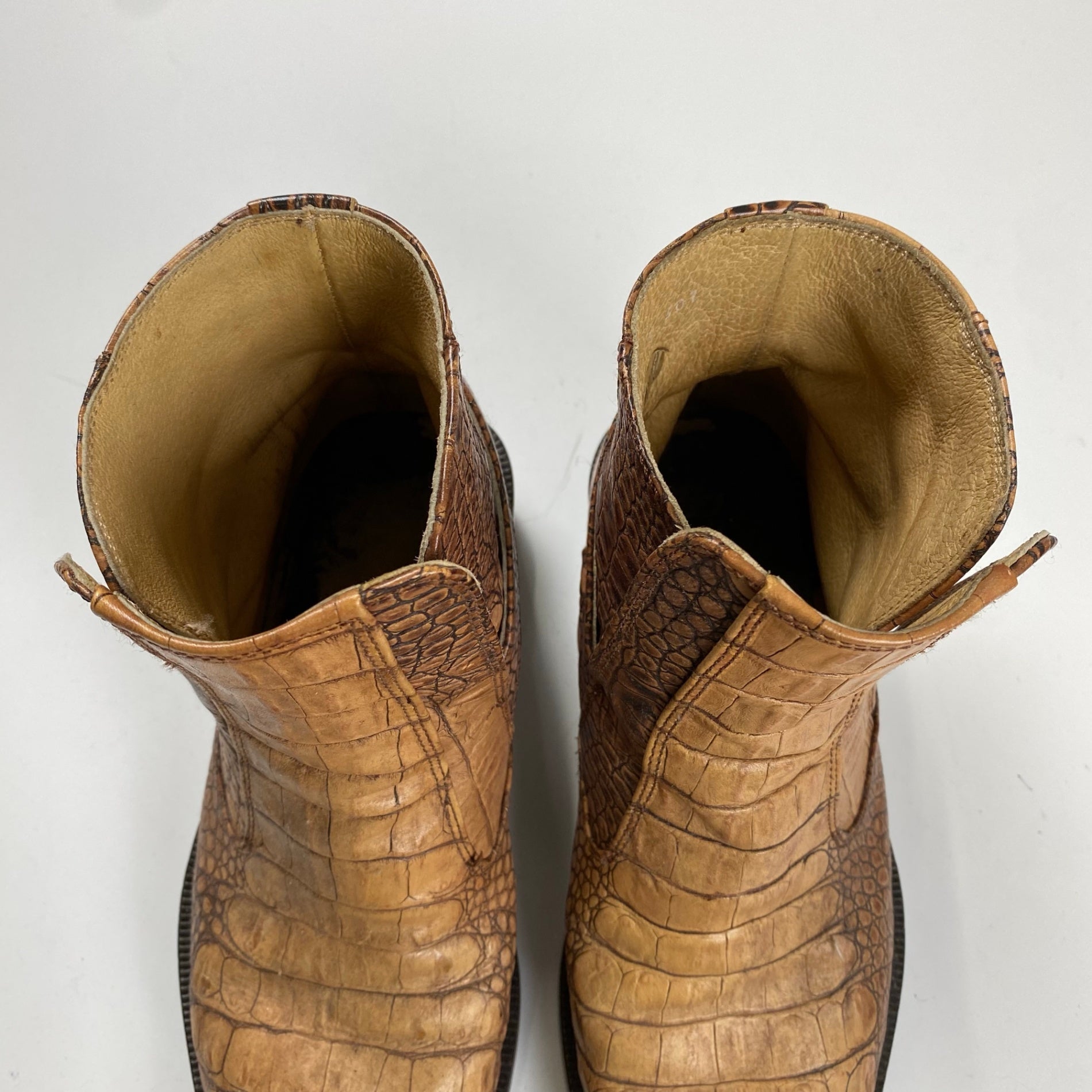TORNADO MART トルネードマート / クロコ型押し レザーブーツ ブラウン SIZE:S(25-25.5cm程度)