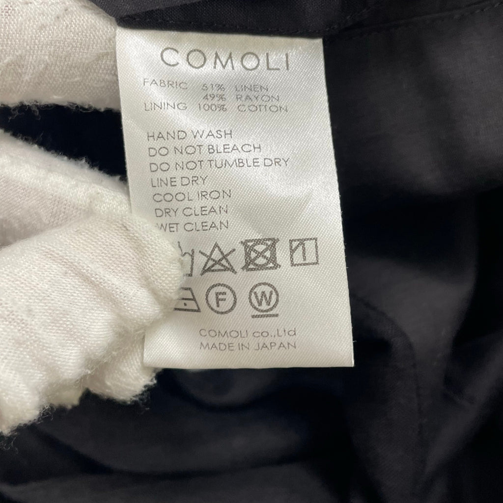 COMOLI / ヴィスコースリネン ハンティングベスト ブラック