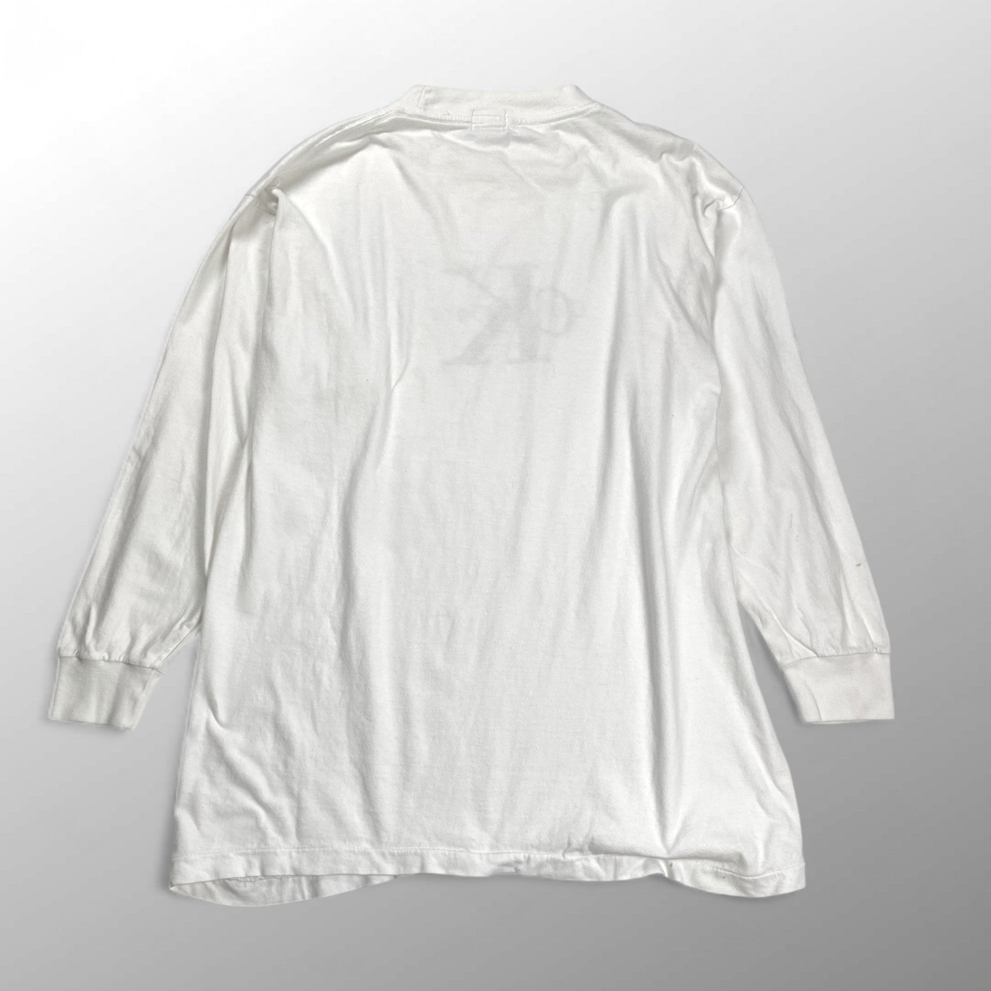 90s ck CALVIN KLEIN jeans カルバンクライン ジーンズ / CKロゴ ヴィンテージ 長袖Tシャツ ユニセックス ホワイト SIZE:M程度