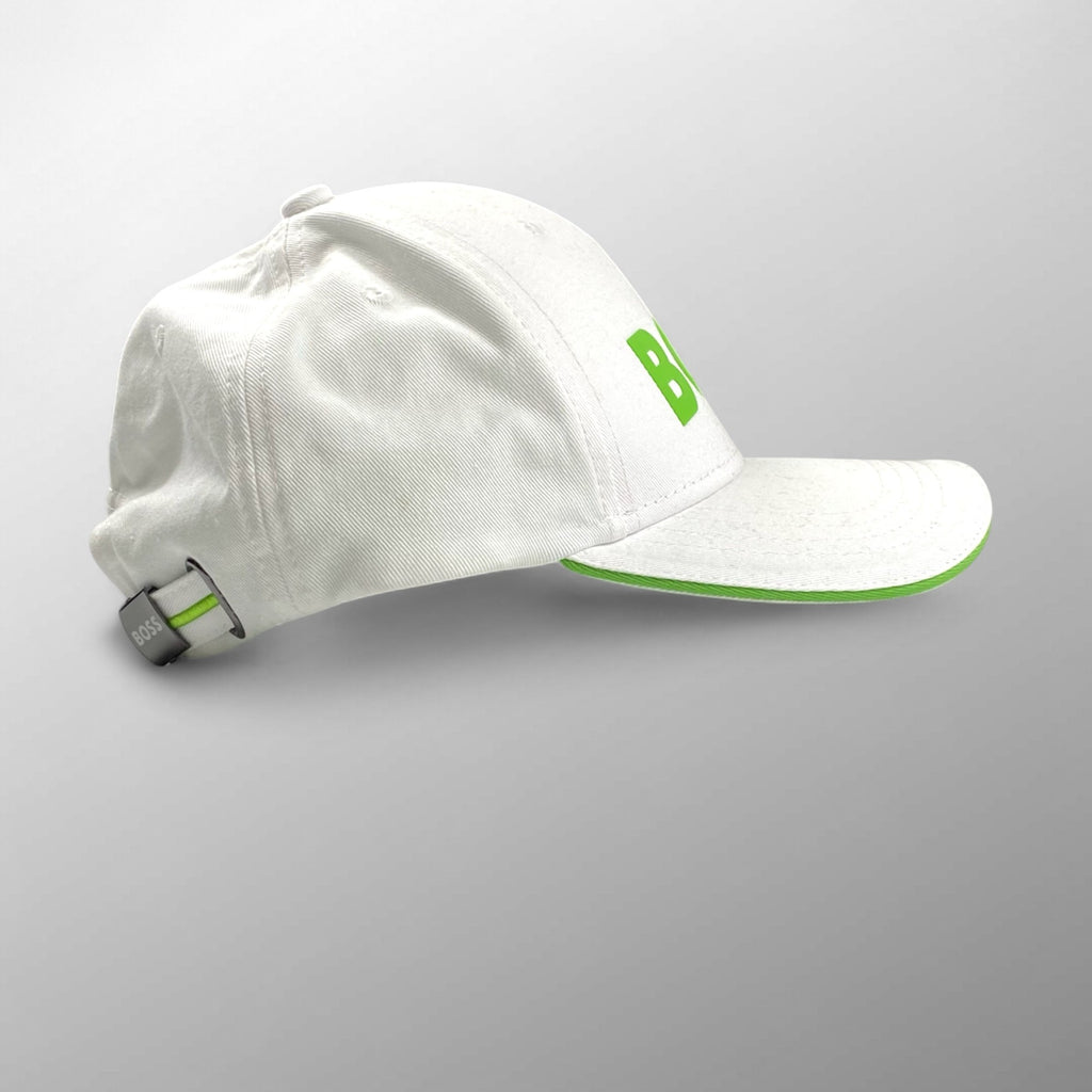 BOSS ボス / ロゴキャップ ホワイト グリーン ゴルフにも SIZE：調整可能