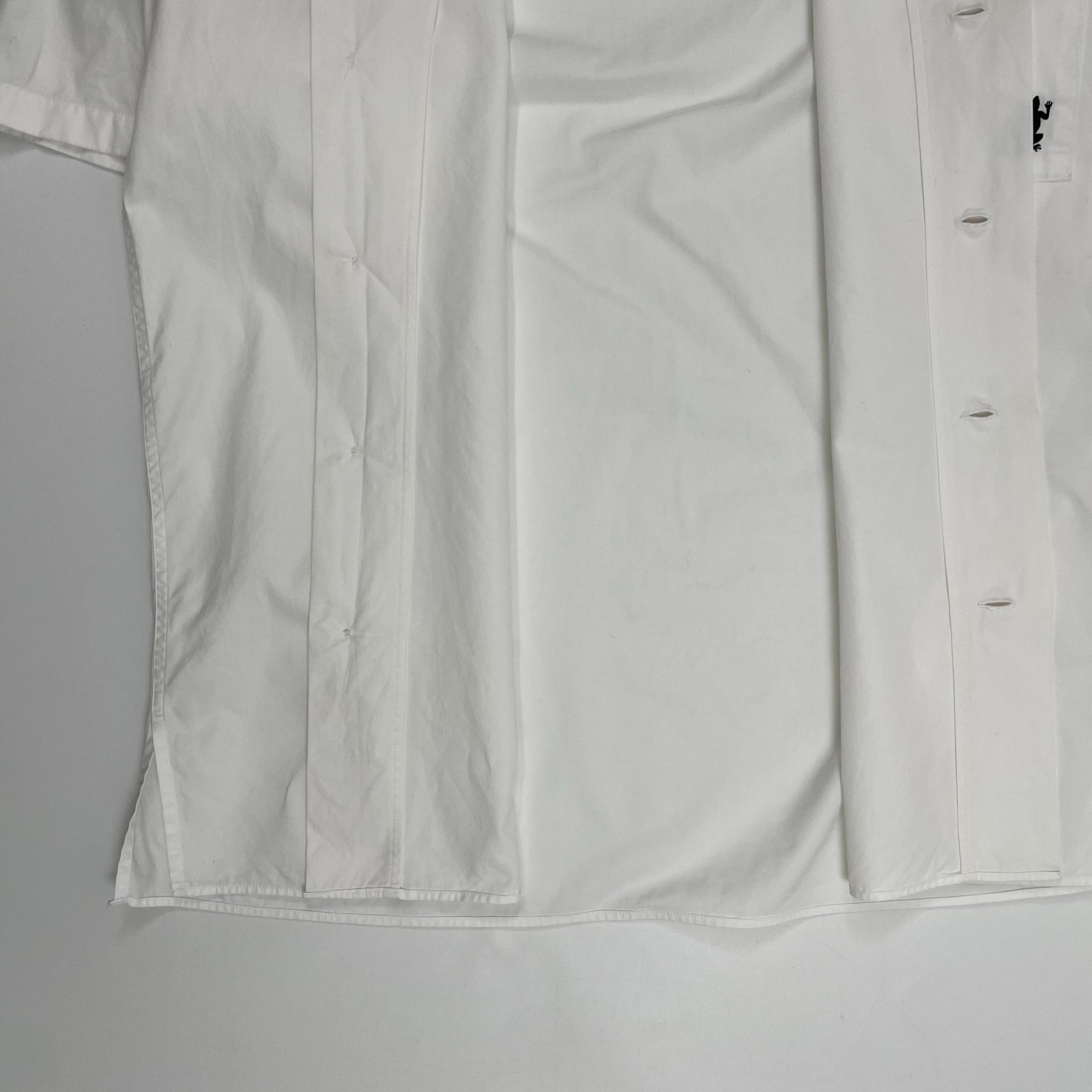 agnes b homme アニエスベー オム / レザール刺繍オープンカラーシャツ ホワイト 参考定価：25,000程度 SIZE：36