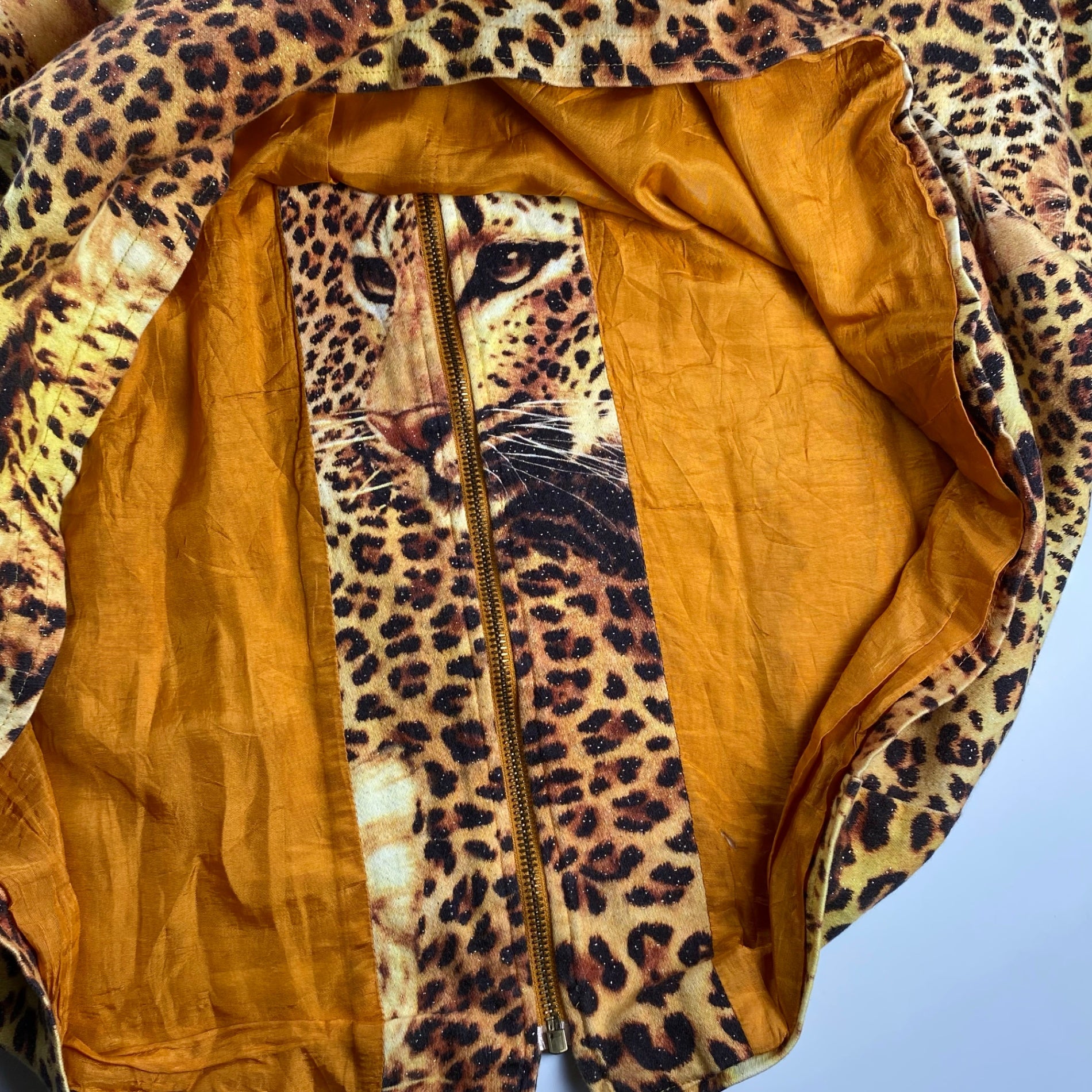 ジャーマンデザイナーズ 古着 marque noire / ヒョウ柄 ビッグシルエット ジッアップジャケット ドイツ ジャーマン SIZE：XL程度