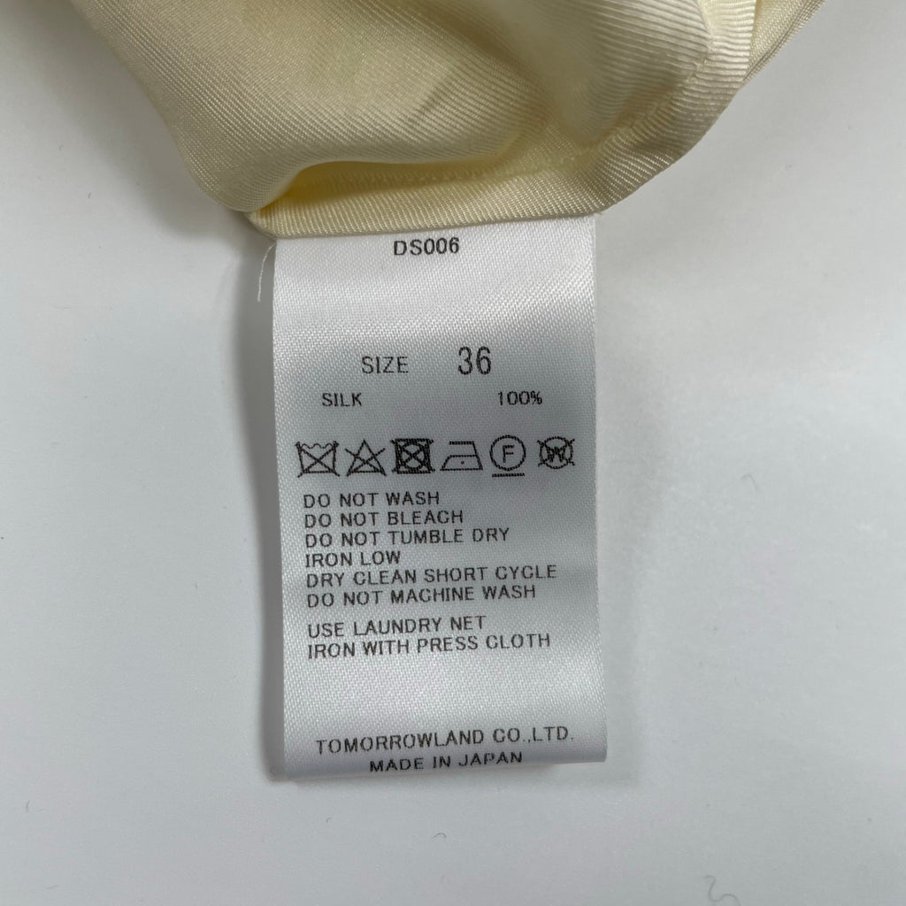 TOMORROWLAND.B トゥモローランド ビー / シルクツイルタックシャツ 参考定価：60,000+tax SIZE:36
