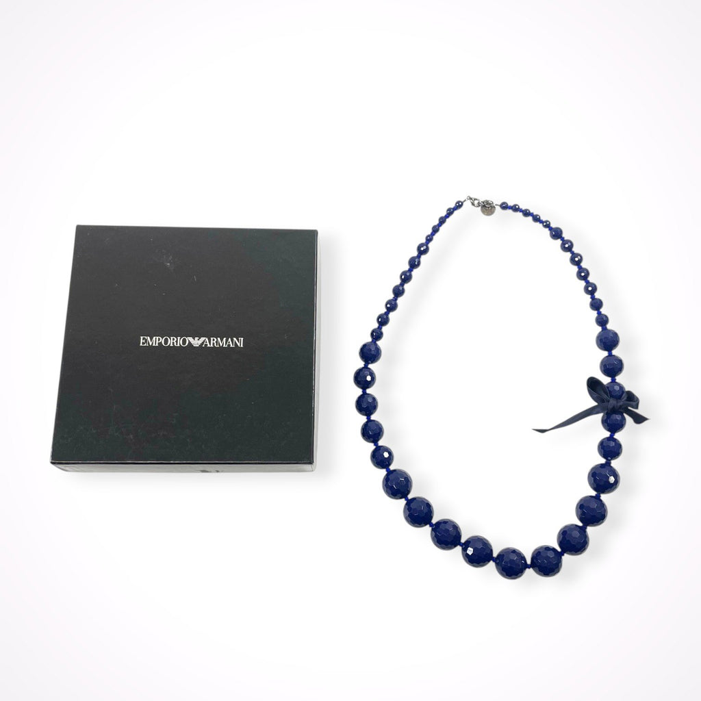 EMPORIO ARMANI / ストーン＆リボンネックレス コレクションピース寄り 参考定価：60,000程度