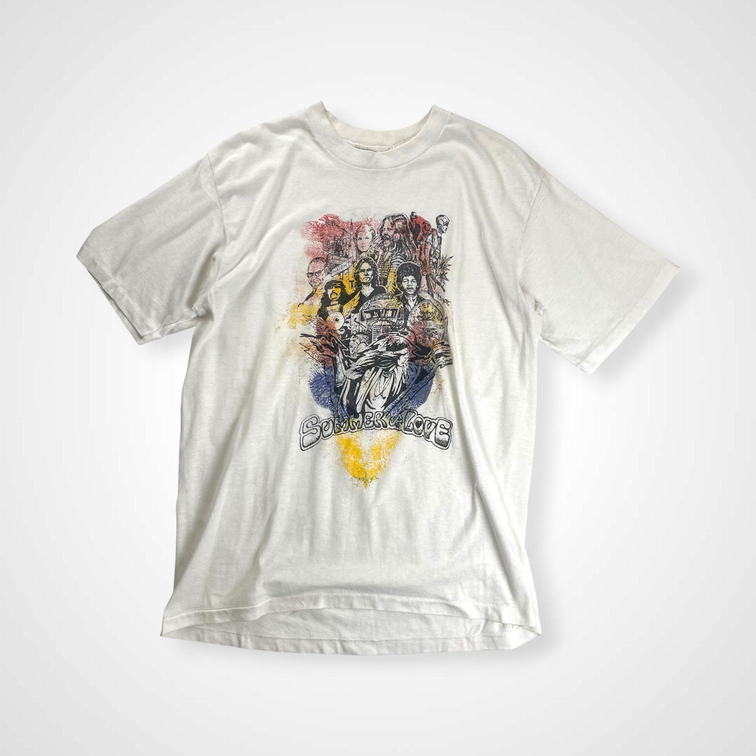 VINTAGE ヴィンテージ / 87年 「SUMMER of LOVE」  20周年記念Tシャツ ヒッピー SIZE:L程度