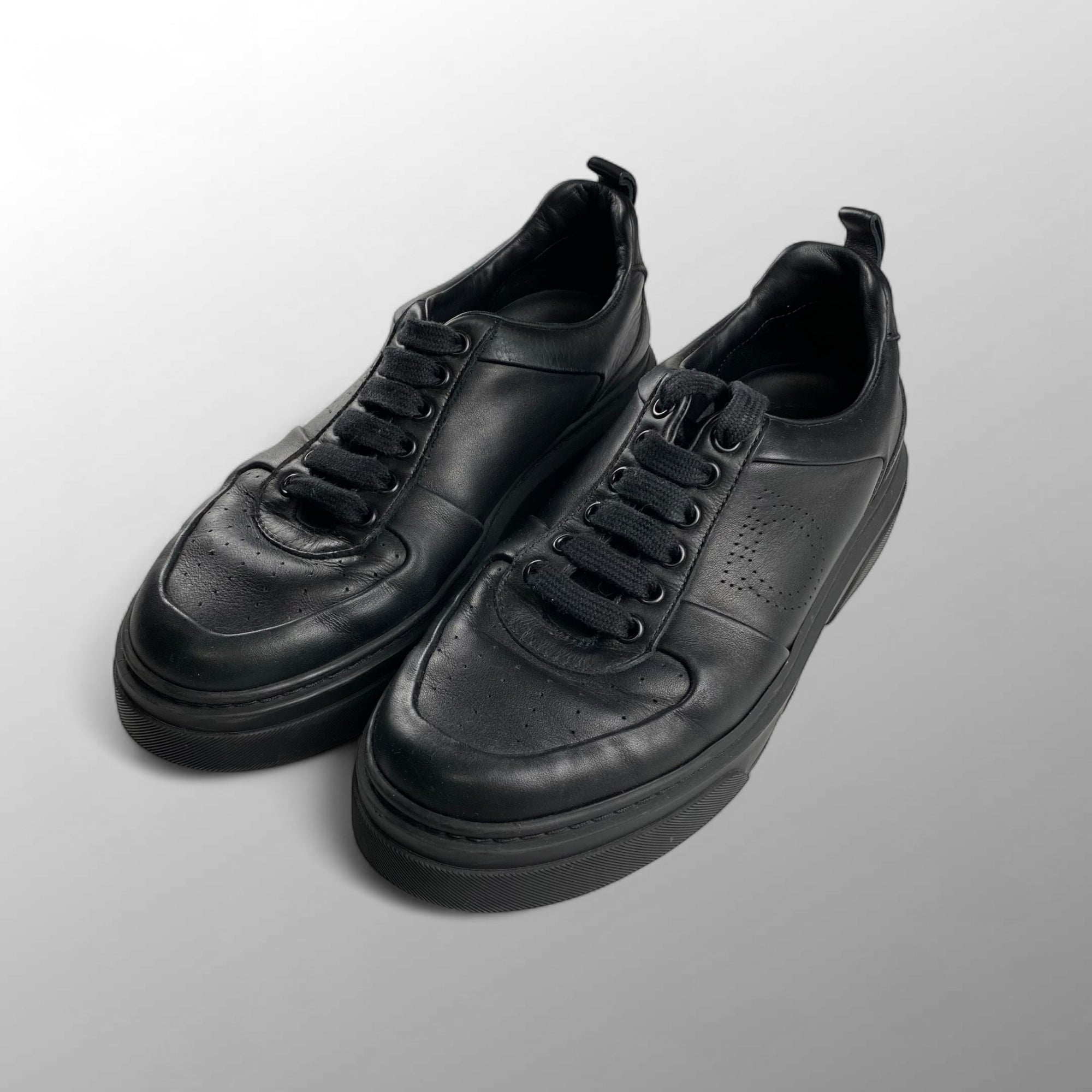 Salvatore Ferragamo サルバトーレ フェラガモ / ガンチーニ レザー スニーカー ブラック レディース SIZE：8（25.5cm程度）