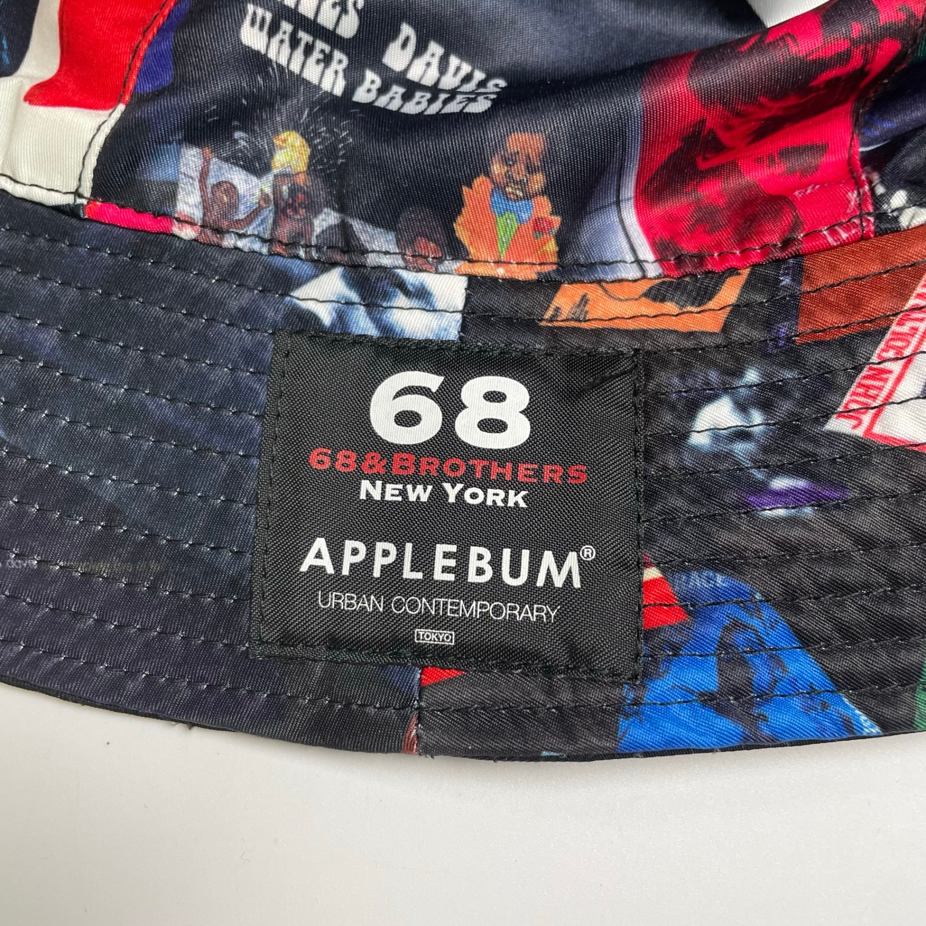 68 BROTHERS × APPLEBUM アップルバム / REVERSIBLE HAT JAZZ TEXTILE  バケットハット ブラック 頭囲：60cm
