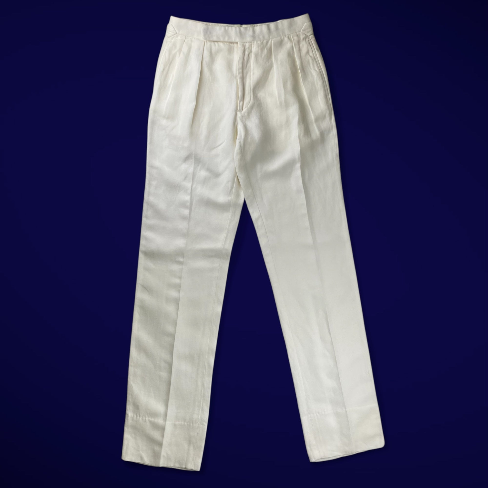 Ralph Lauren Purple Label ラルフローレン パープルレーベル / 2タック ヘリンボーン スラックス MADE IN ITALY コットン×リネン SIZE：W28