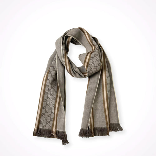 GUCCI / GGロゴ シルクMIXマフラー 参考定価：55,000程度