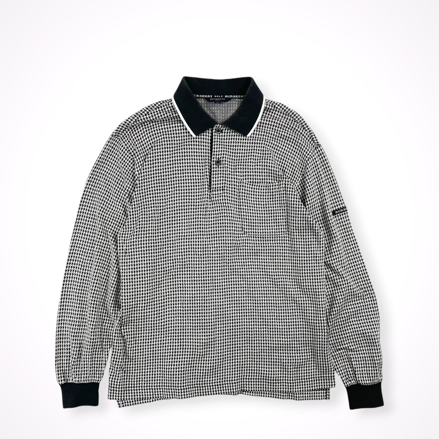 BURBERRY GOLF / ハウンドトゥース柄ポロシャツ SIZE:M