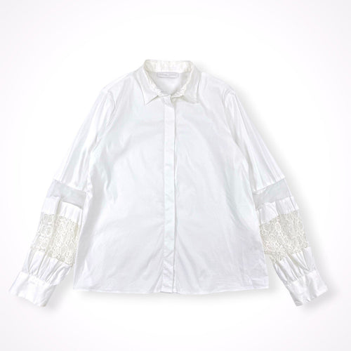 FABIANA FILIPPI / レース切替シャツ 参考定価：100,000程度 SIZE:S(L程度)