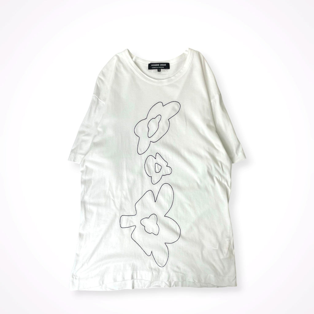 COMME des GARCONS HOMME DEUX / 18SS フラワー刺繍TEE DA-T007 SIZE:M