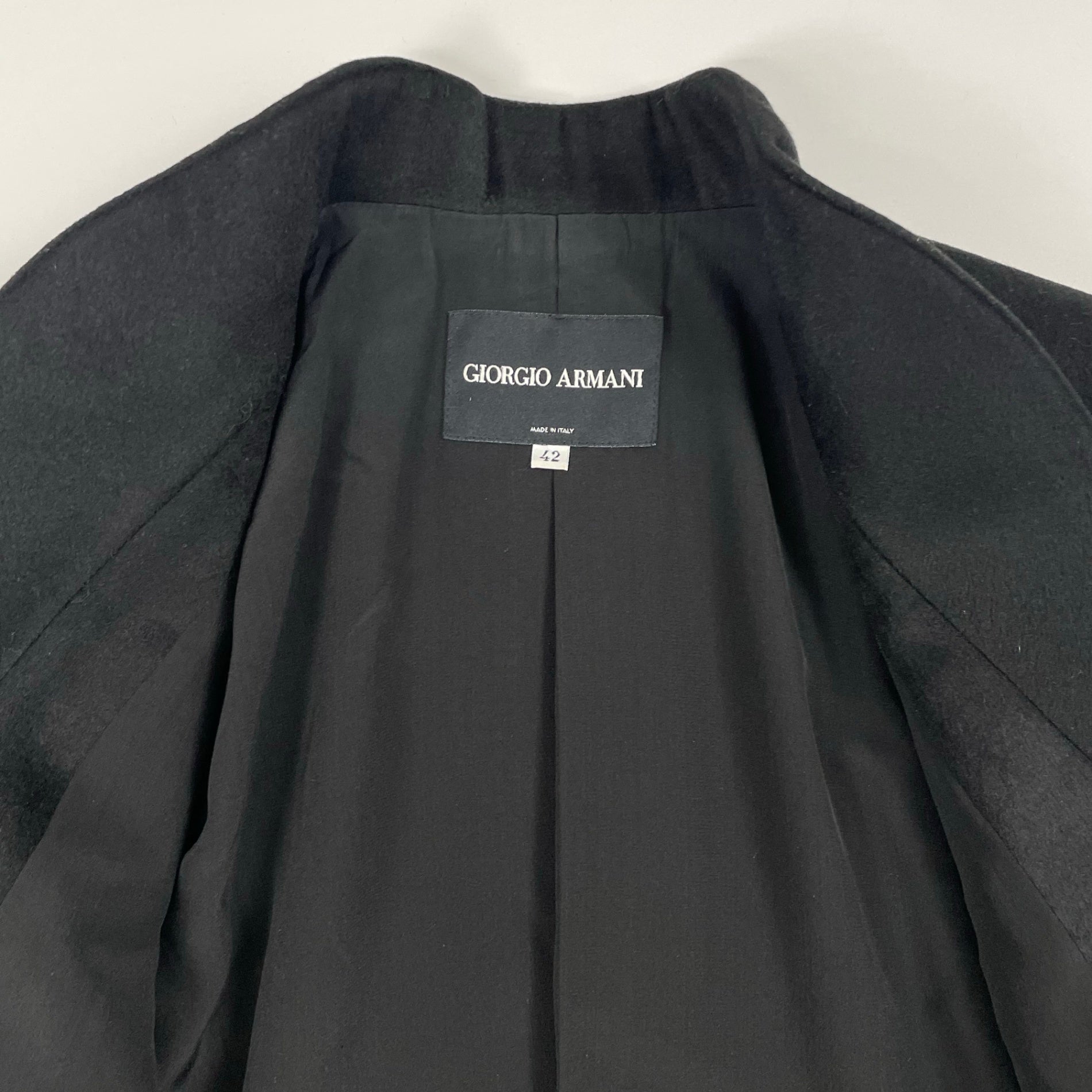 【良品】ジョルジオアルマーニ　ビジネススーツ　BORGO21 ライン　アーカイブ GIORGIO ARMANI / アーカイブ ウール×シルクノーカラージャケット