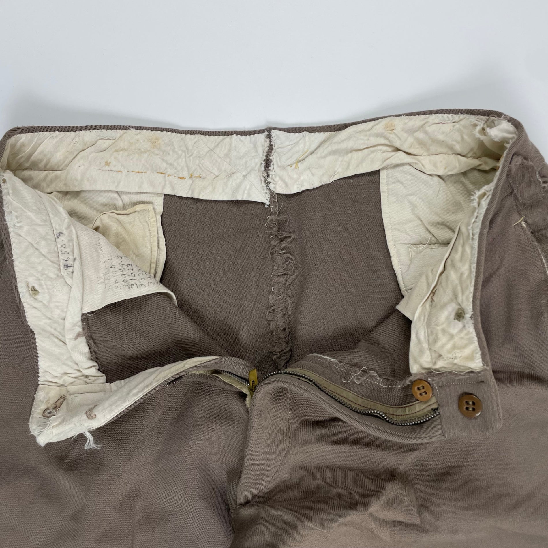 VINTAGE ヴィンテージ / 推定40sヴィンテージパンツ WALDESジップ 片ツメ SIZE:W84