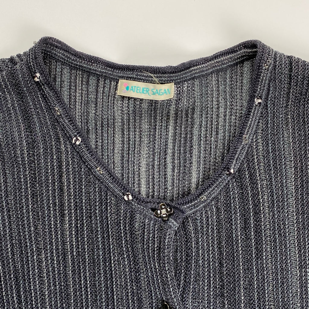 VINTAGE ヴィンテージ / プリーツセットアップ リュネビル刺繍 グレー SIZE:M-L