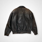 VINTAGE ヴィンテージ / レザーライダースジャケット 短丈 茶芯 SIZE:L