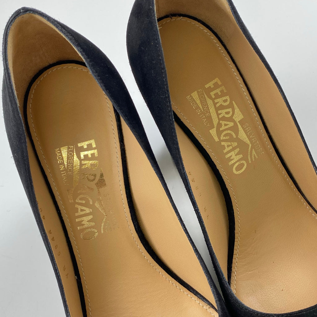 SALVATORE FERRAGAMO サルバトーレ フェラガモ / ヌバック ヒール パンプス SIZE:6 1/2（24cm程度）