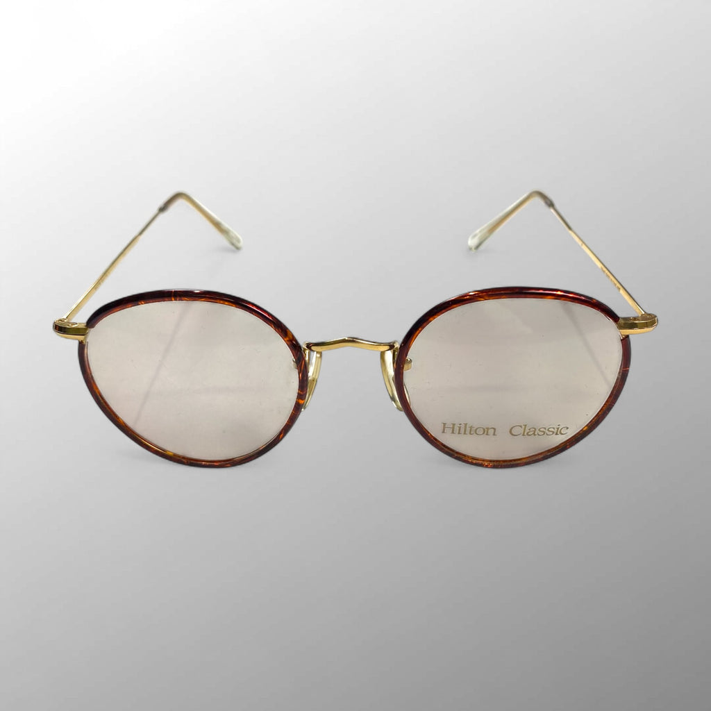 デッドストック 70s Hilton Classic / セル巻 パント型 デモレンズ入り 14K RG Chestnutカラー