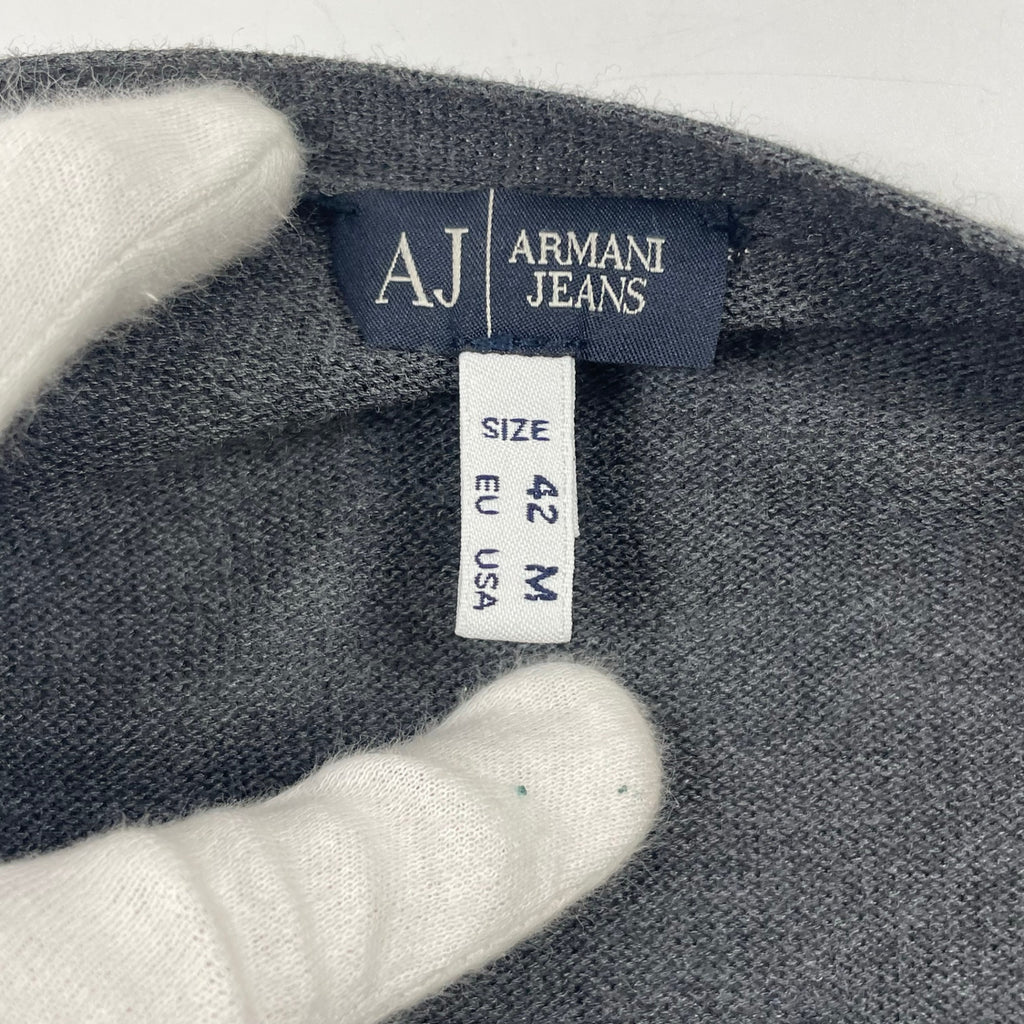 ARMANI JEANS / シルク切替ロングニットカーディガン 参考定価：55,000程度 SIZE:US M