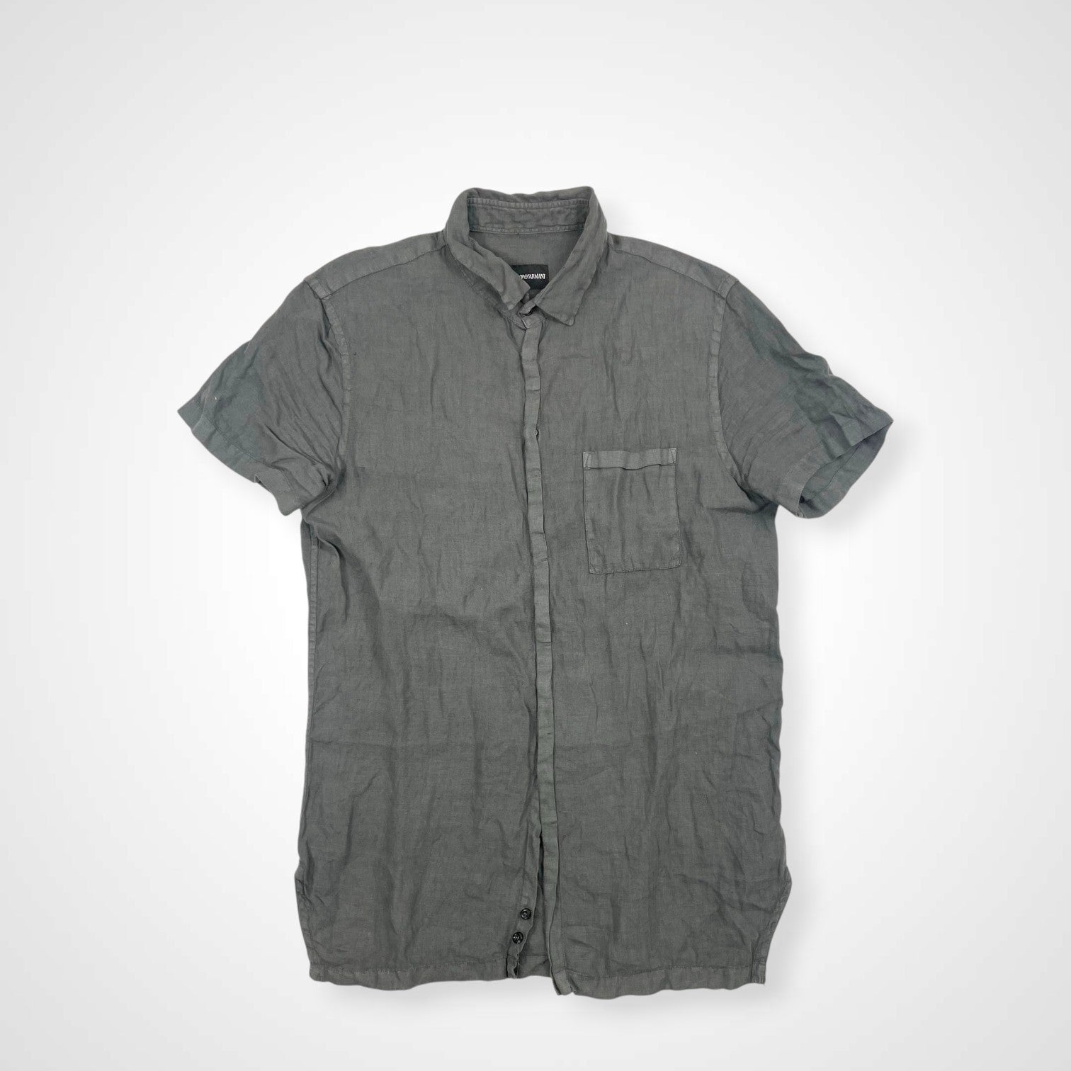 EMPORIO ARMANI エンポリオ アルマーニ / オールドリネンシャツ グレー SIZE：39