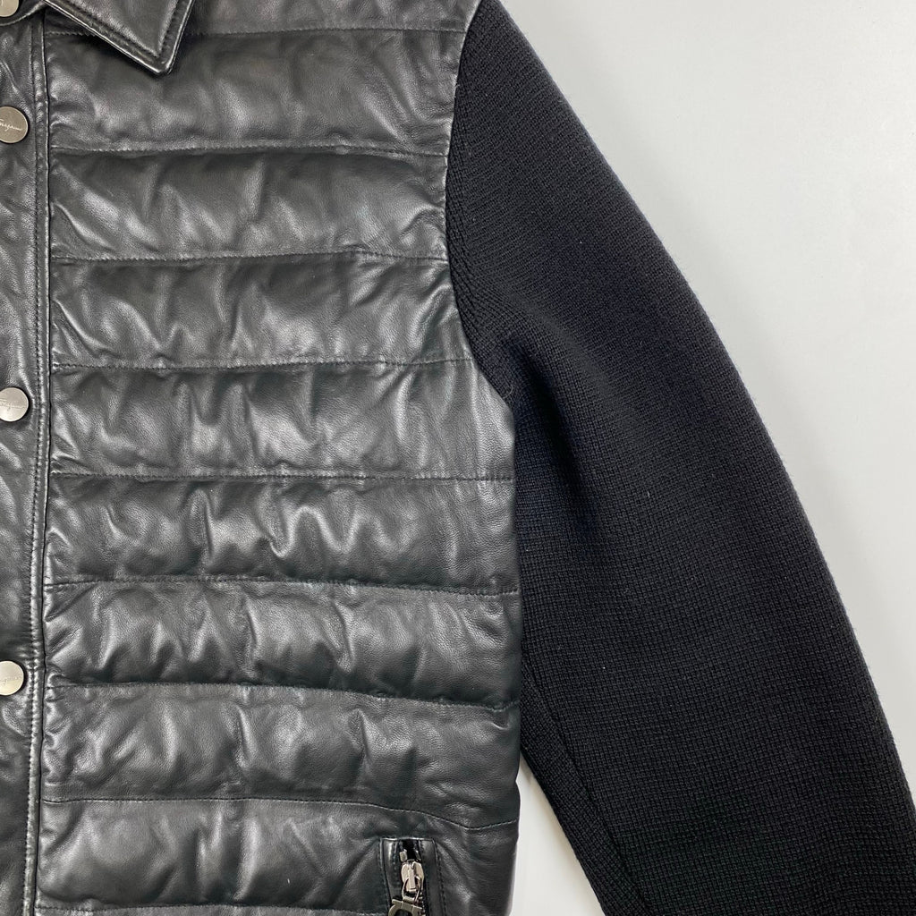 Salvatore Ferragamo サルバトーレ フェラガモ / レザー×ニット ジャケット ガンチーニ SIZE：M