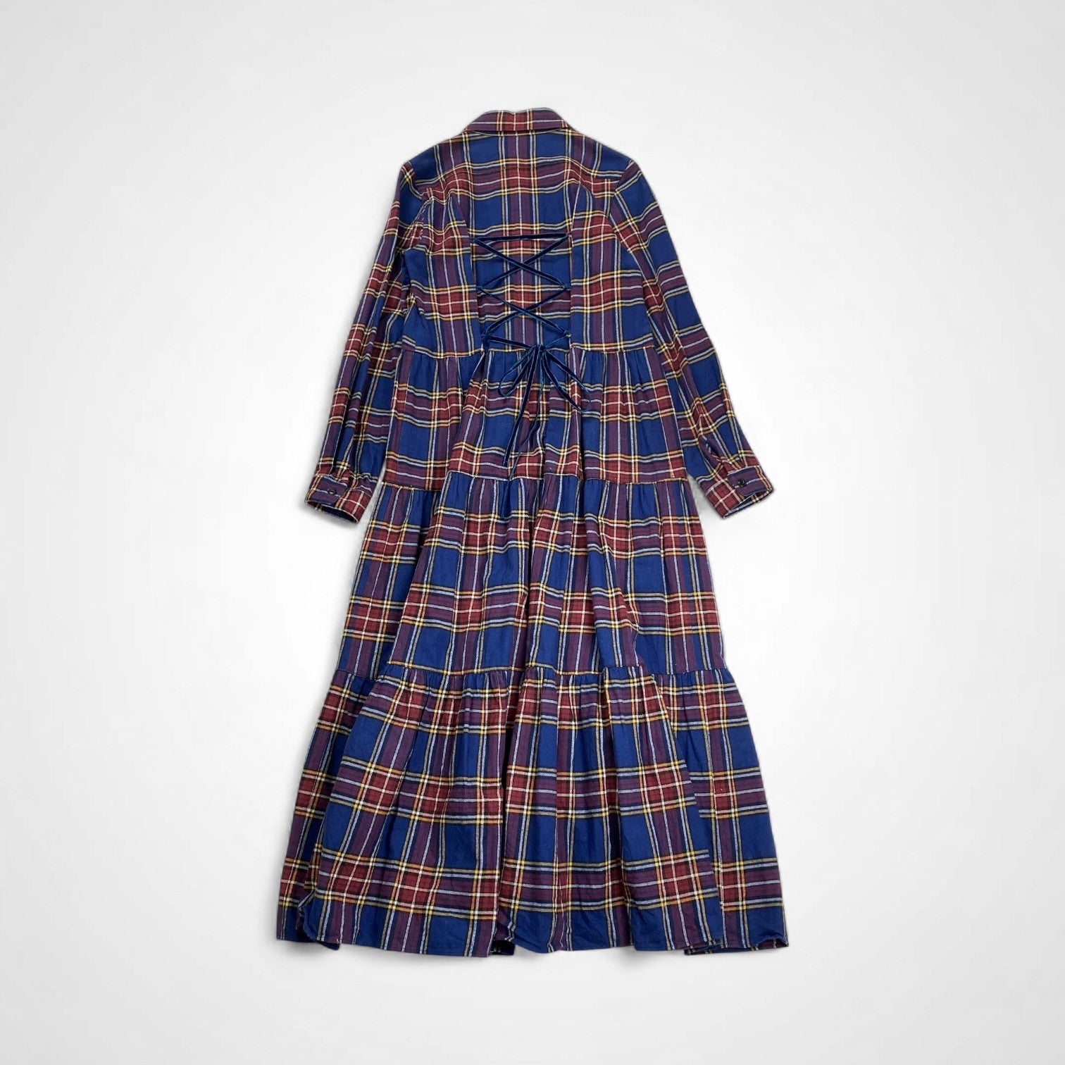MILK ミルク / チェック 背面編み上げ フランネル シャツワンピース 参考定価：30,000程度 SIZE：FREE