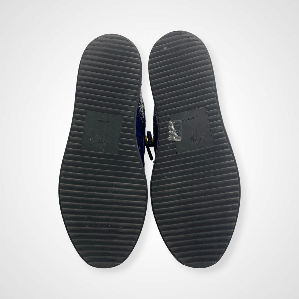 GIUSEPPE ZANOTTI ジュゼッペ ザノッティ / クロコ型押しスニーカー ネイビー 美品 参考定価：90,000程度 SIZE:43