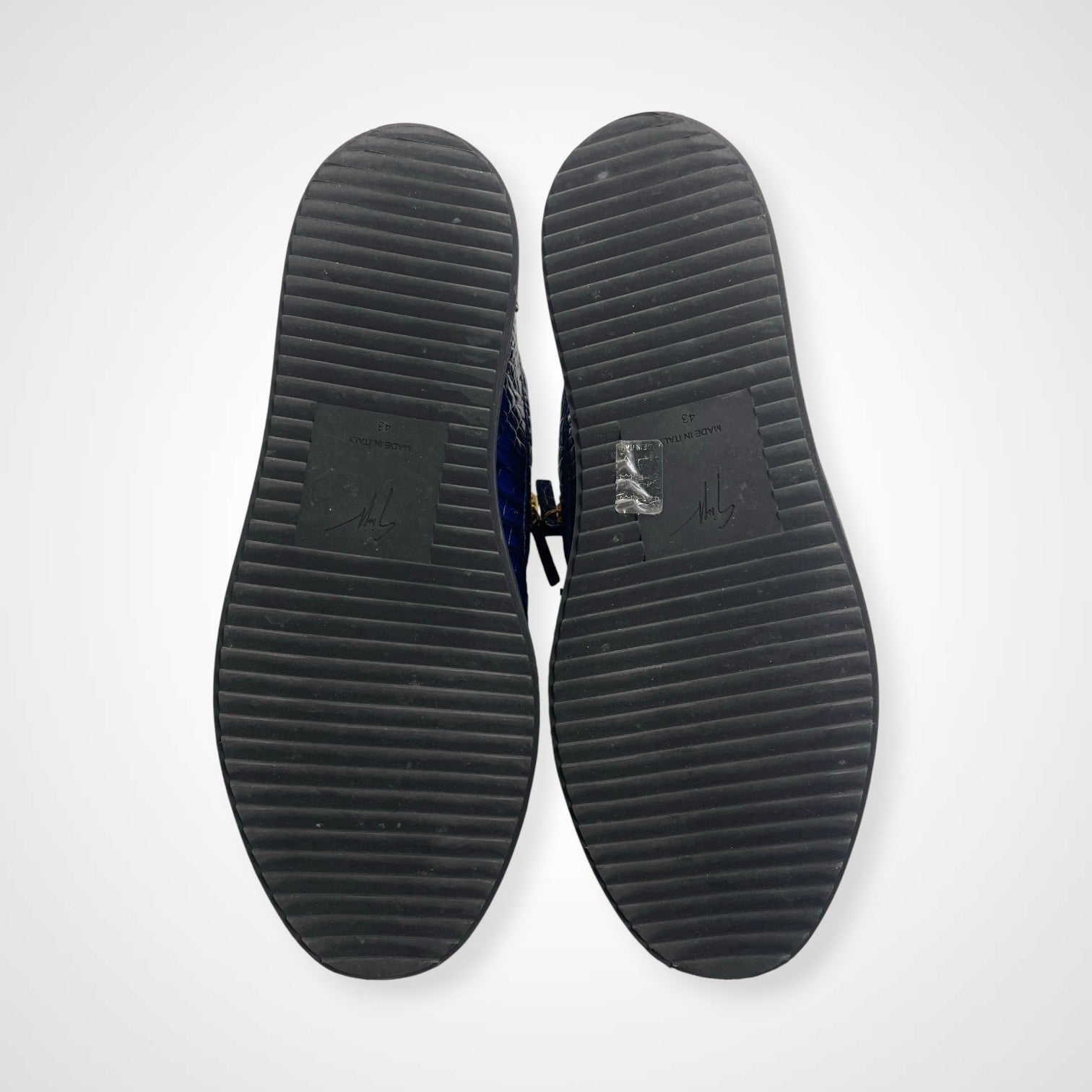 GIUSEPPE ZANOTTI ジュゼッペ ザノッティ / クロコ型押しスニーカー ネイビー 美品 参考定価：90,000程度 SIZE:43