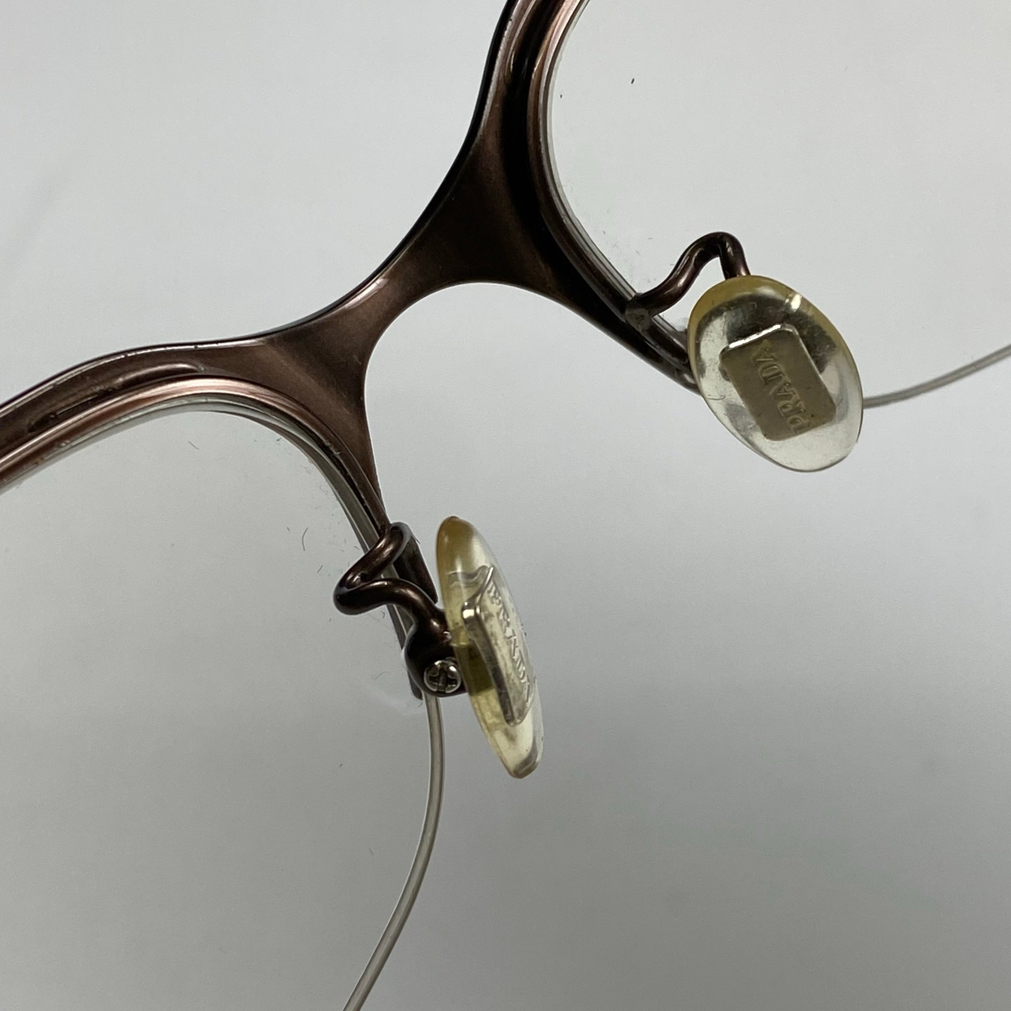 PRADA プラダ / ハーフリム 伊達メガネ 度なしクリアレンズ