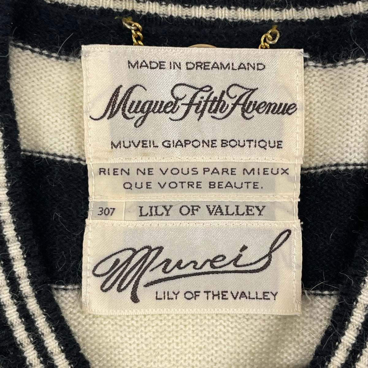 MUVEIL / ブルドッグスタッズニットセーター 参考定価：42,000程度 SIZE:40