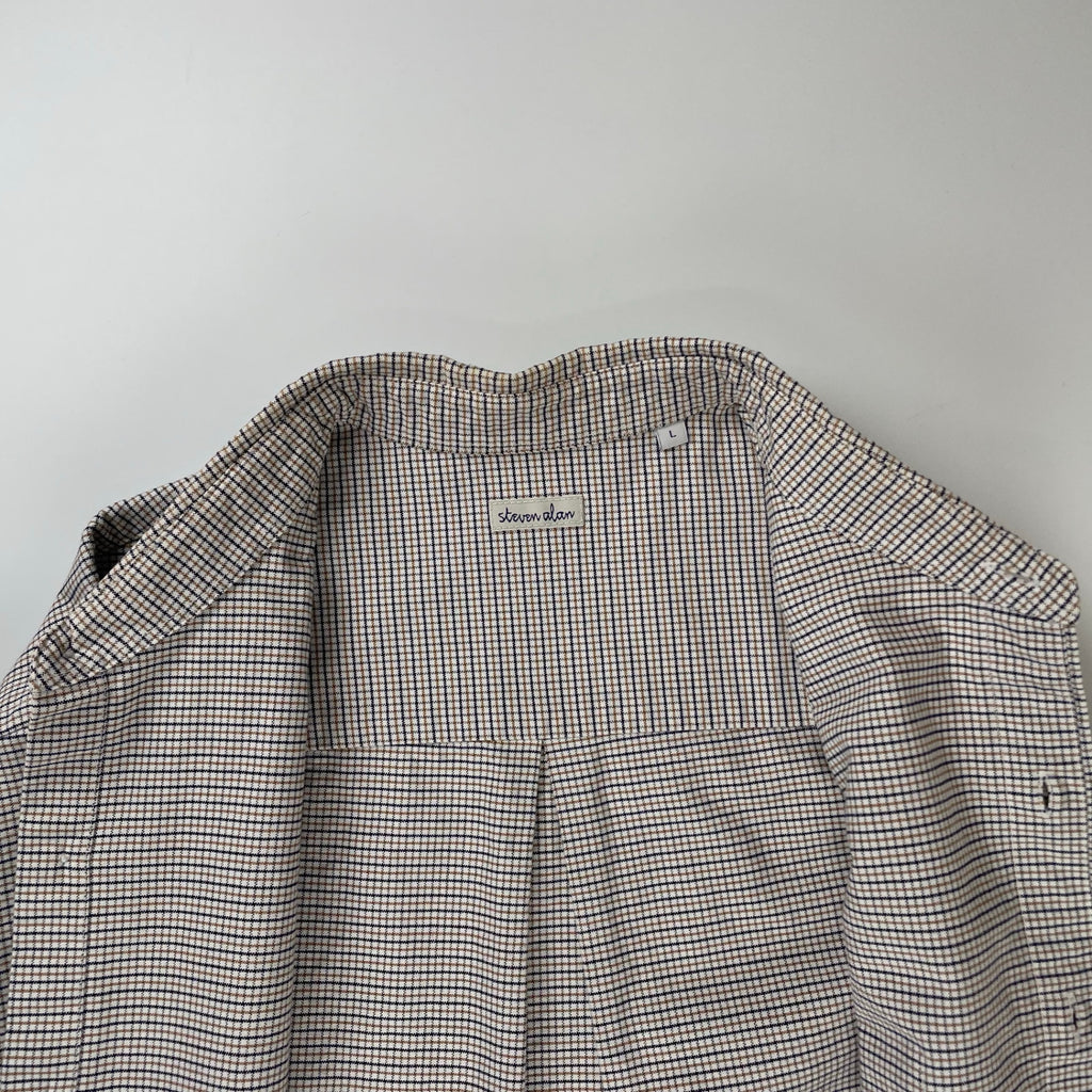 Steven Alan スティーブンアラン / OXFORD TATTERSALL REGULAR COLLAR SHIRT-NERD 参考定価：16,000+tax SIZE：L
