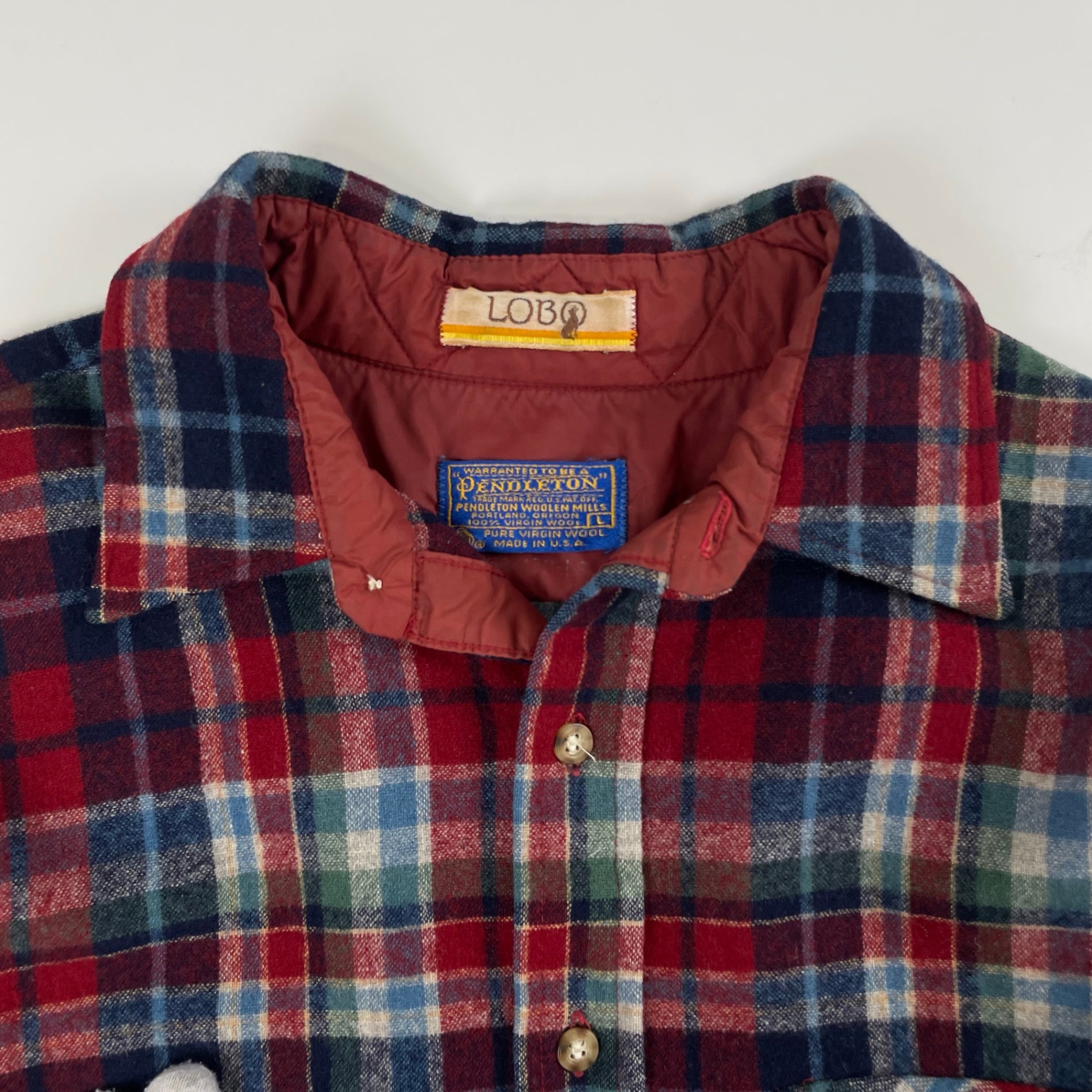 LOBO by Pendleton / 70sエルボーパッチネルシャツ USA製 SIZE:L