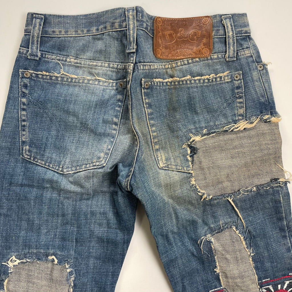90-00s D&G Dolce＆Gabbana ドルチェアンドガッバーナ / アナーキークラッシュデニム MADE IN ITALY SIZE:W30