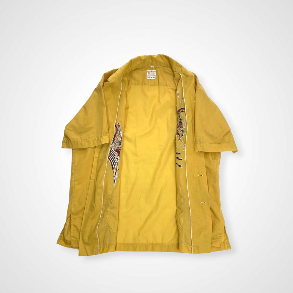 VINTAGE ヴィンテージ / 【PEARL OF THE ORIENT】70sオナガドリ刺繍シャツ SIZE：L