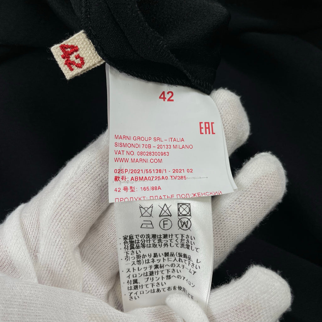 MARNI マルニ / バックリボン フロントギャザーワンピース 未使用品 参考定価：148,000+tax SIZE：42(L程度)