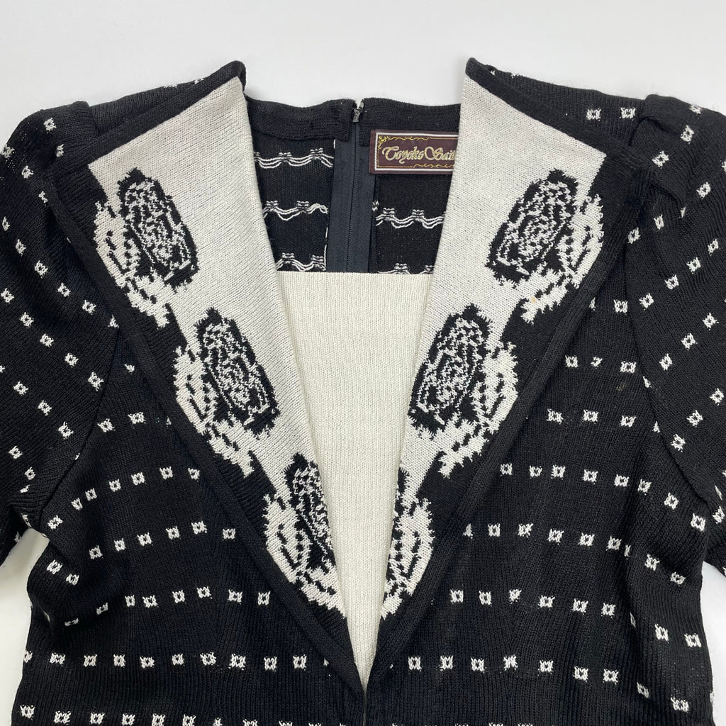 齋藤都世子 toyoko saito / ヴィンテージライク ジャガードニットワンピース 参考定価：100,000程度 SIZE:M-L程度