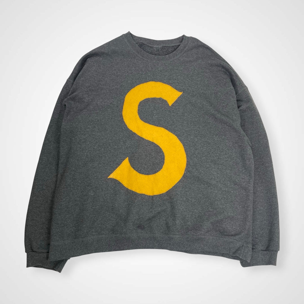 VINTAGE ヴィンテージ / Sロゴスウェット グレー×イエロー SIZE:XL程度
