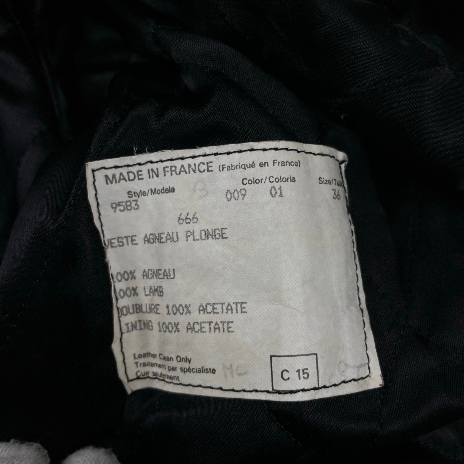 CLAUDE MONTANA クロードモンタナ / アーカイブレザーコート ブラック SIZE:36