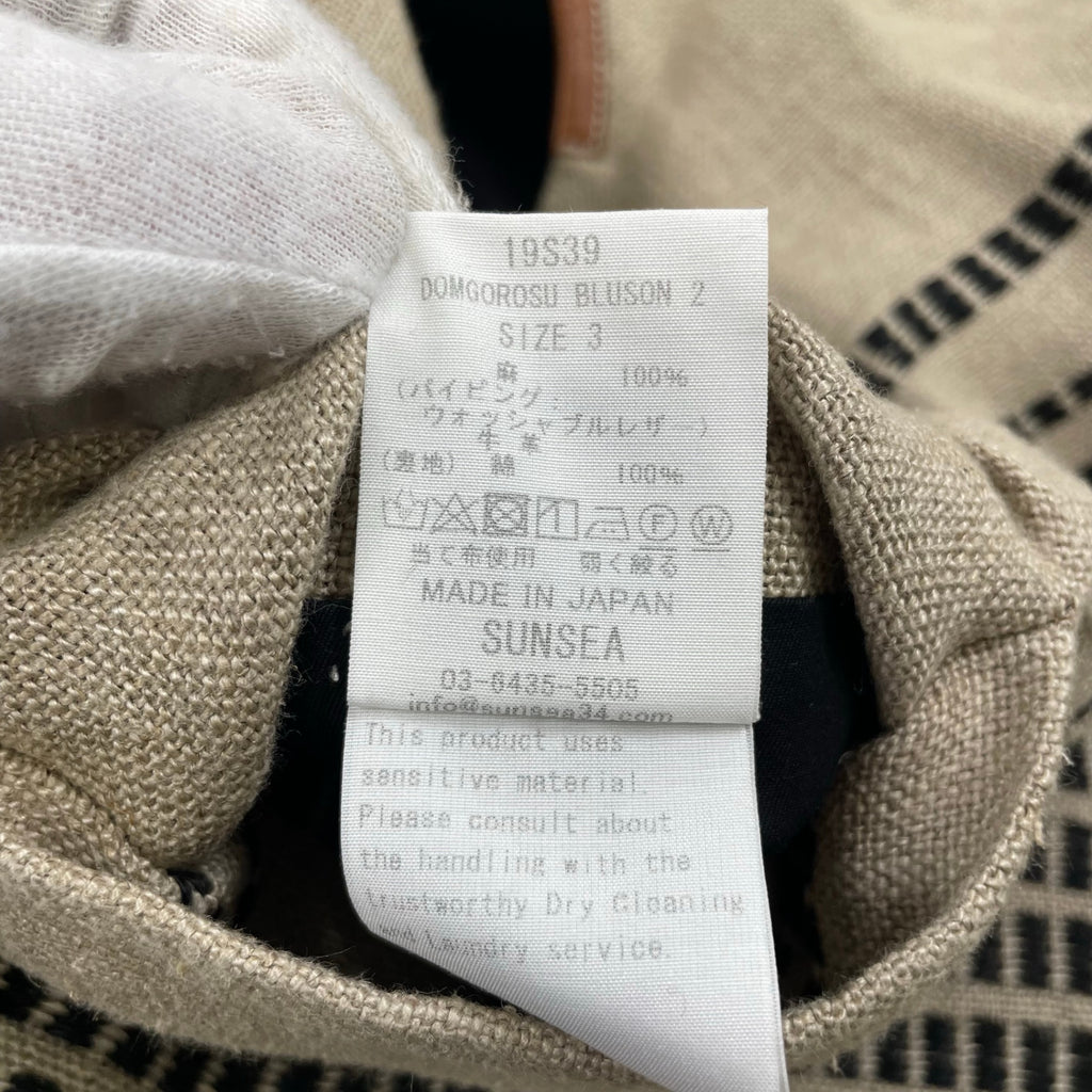 SUNSEA サンシー / 19SS DOMGOROSU BLOUSON 19S39 参考定価：65,000+tax SIZE:3
