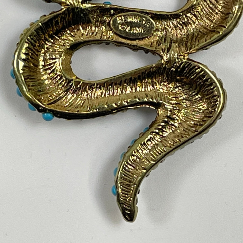 Kenneth  Jay  Lane ケネス・ジェイ・レーン / ターコイズ×ダイヤ スネークブローチ