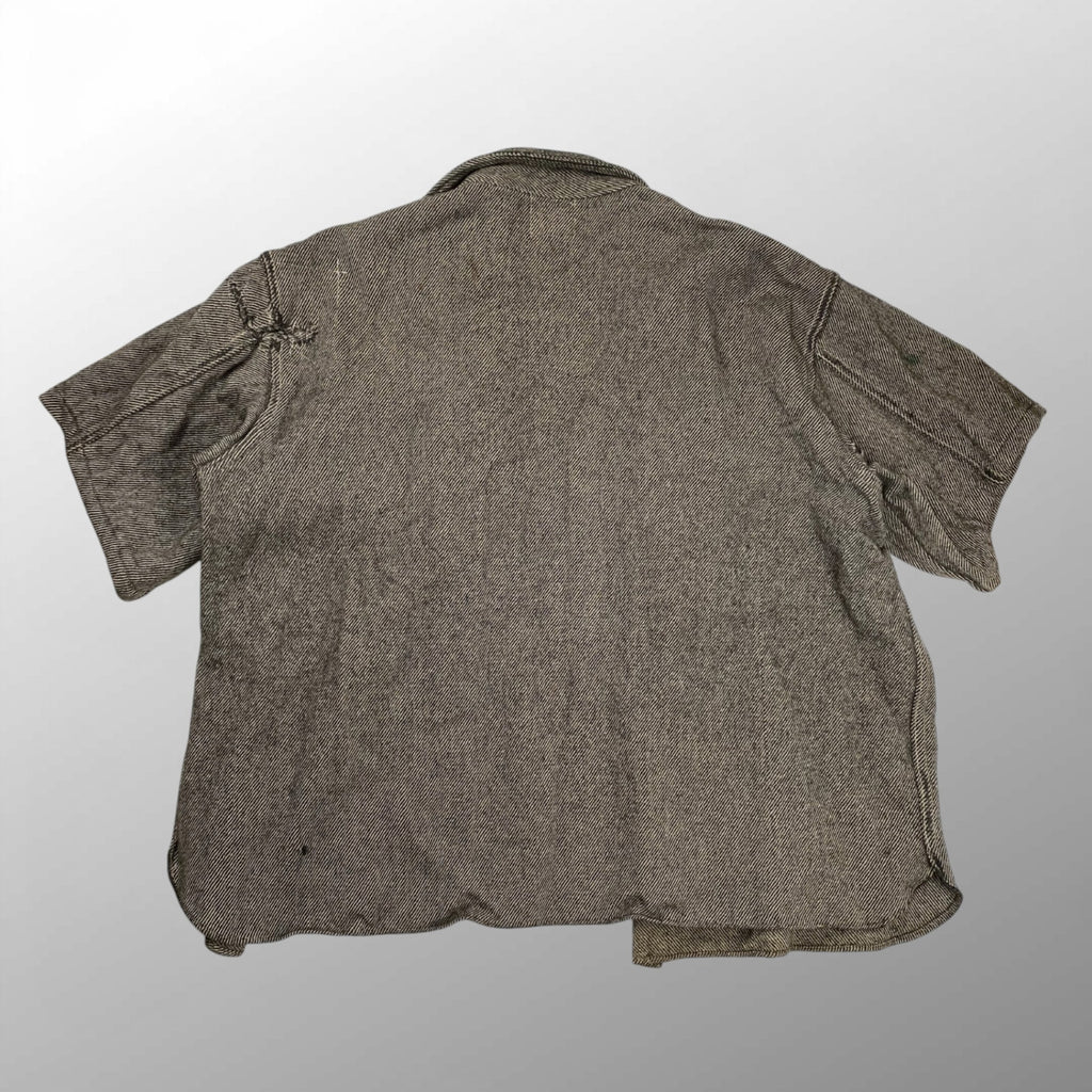 50s初期 VINTAGE Woolrich ヴィンテージ ウールリッチ / 襤褸 ボロ 半袖 ネルシャツ ブラック SIZE:L程度