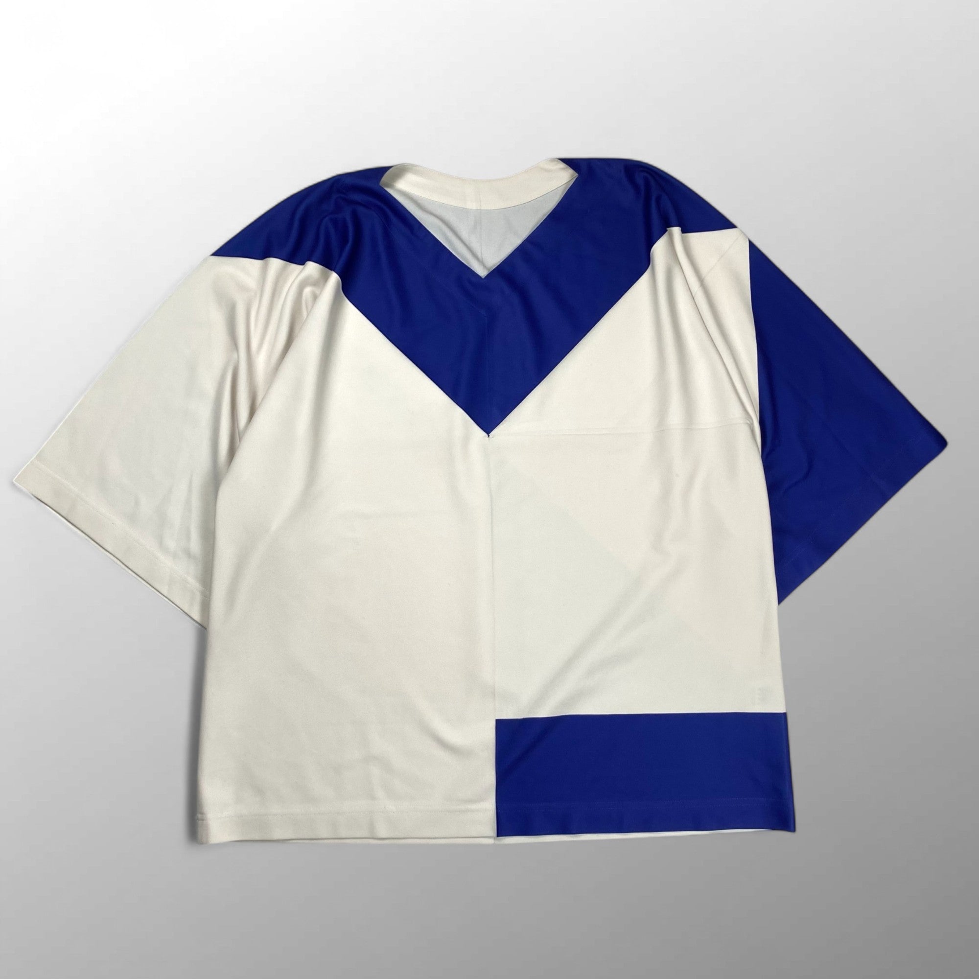 IM MEN アイムメン / GEOMETRY JERSEY STITCH 幾何学柄 カットソー Tシャツ ホワイト×ブルー SIZE:3