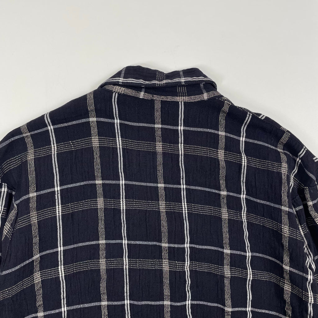 EURO VINTAGE / リンクルチェックジャケット ネイビー SIZE:S